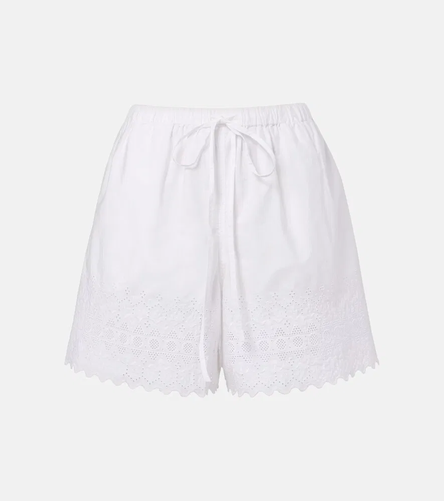 Шорты из хлопкового поплина Broderie anglaise Polo Ralph Lauren, белый
