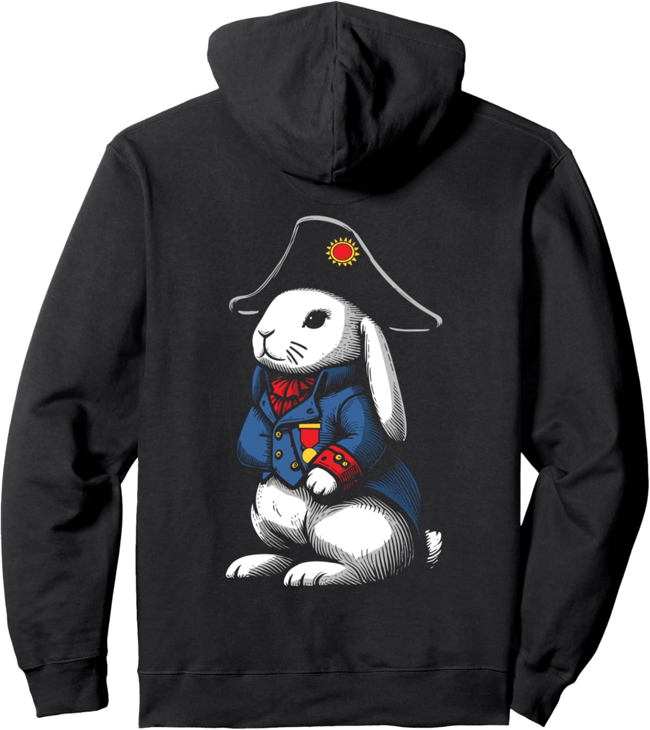 

Худи с изображением кролика Наполеона Бонапарта и символикой французской истории, черное France Bunnies French Hare