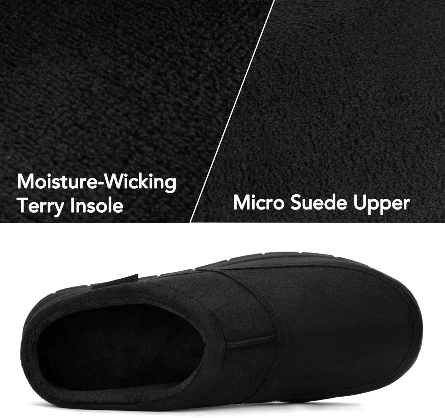 Мужские тапочки RockDove SoftStride из искусственной замши с мемори-пенной стелькой и подошвой для улицы и дома, черный — фото 4