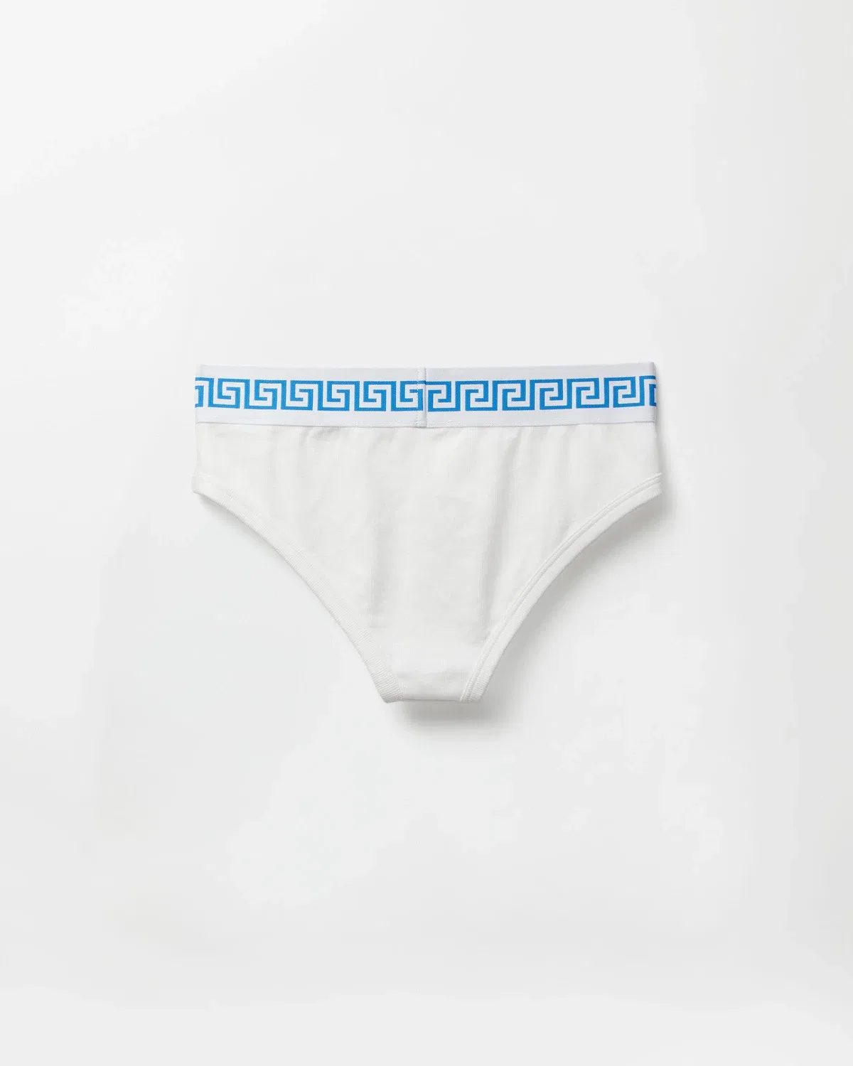 Трусы-слипы из рубчатого хлопкового джерси VERSACE, белый — фото 4