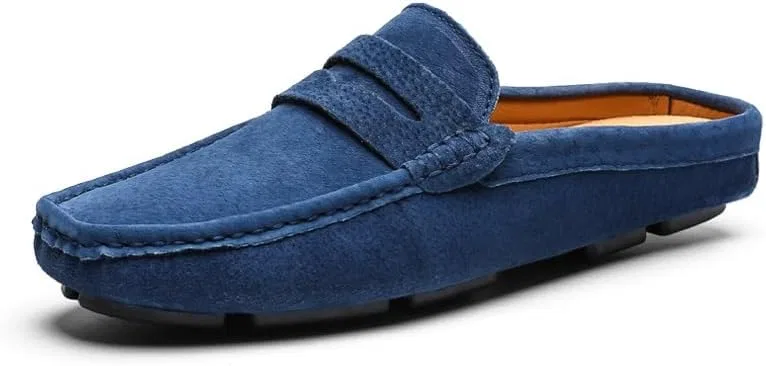 Мужские лоферы из нубуковой кожи, модель Penny Loafers, синий SayfuR