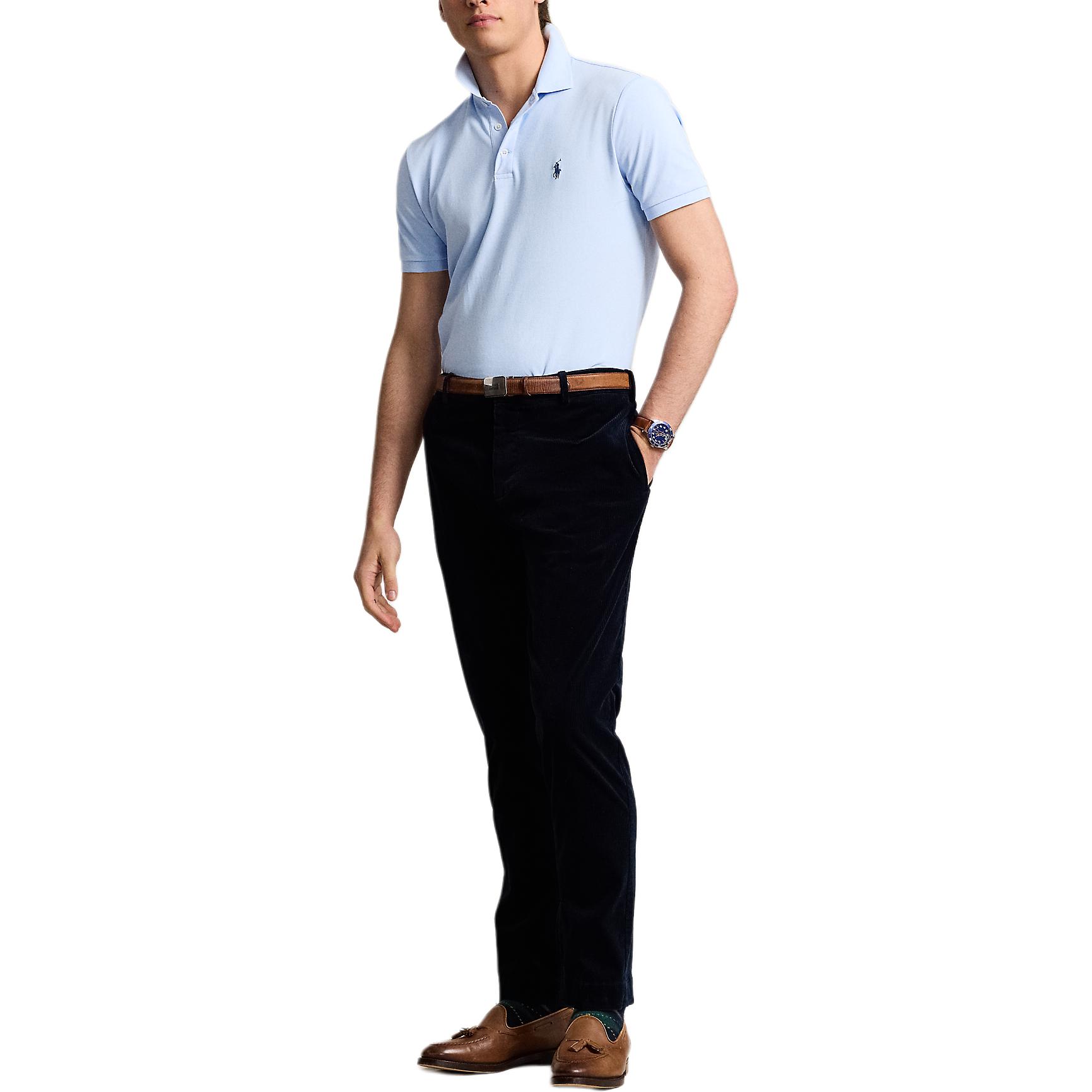SS24 Футболка поло Мужская Рабочая синяя Polo Ralph Lauren — фото 4