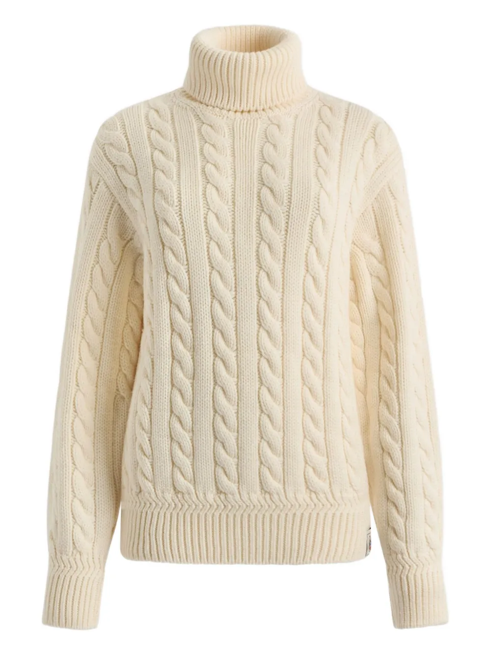 

Свитер фактурной вязки с высоким воротником Bally, слоновая кость