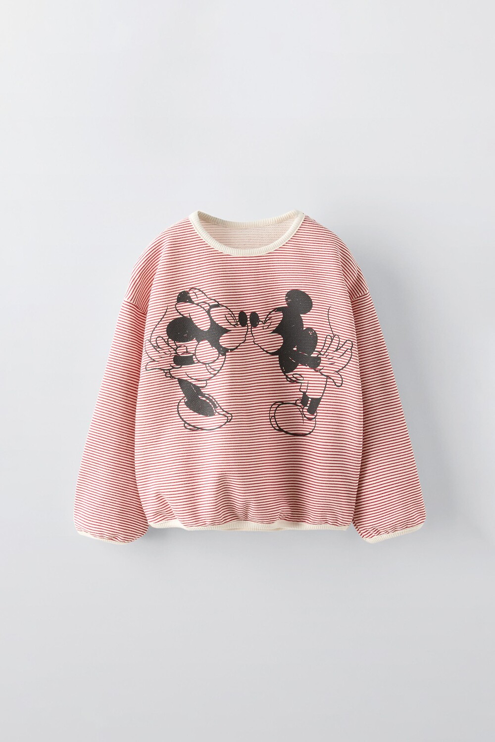 

Футболка с полосатым микки и минни маус disney ZARA, красный