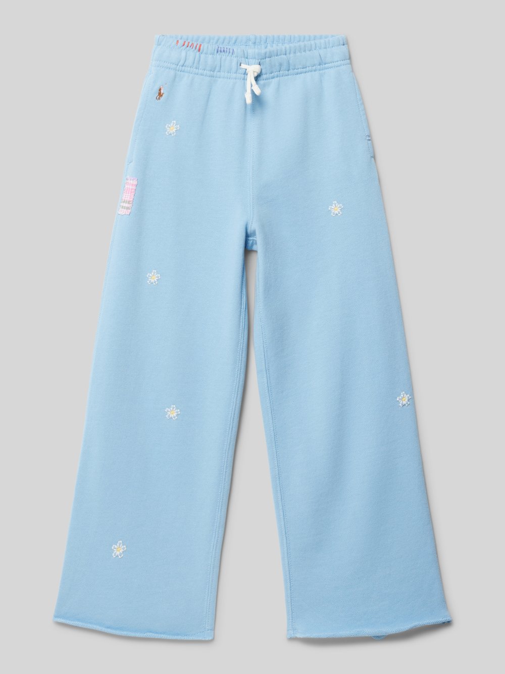 

Спортивные штаны с цветочной вышивкой Polo Ralph Lauren Kids, синий