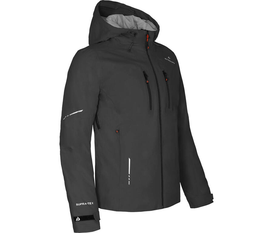 

BERGSON Куртка-дождевик, легкая утепленная, из переработанного материала, водонепроницаемость 20 000 мм водяного столба, черная