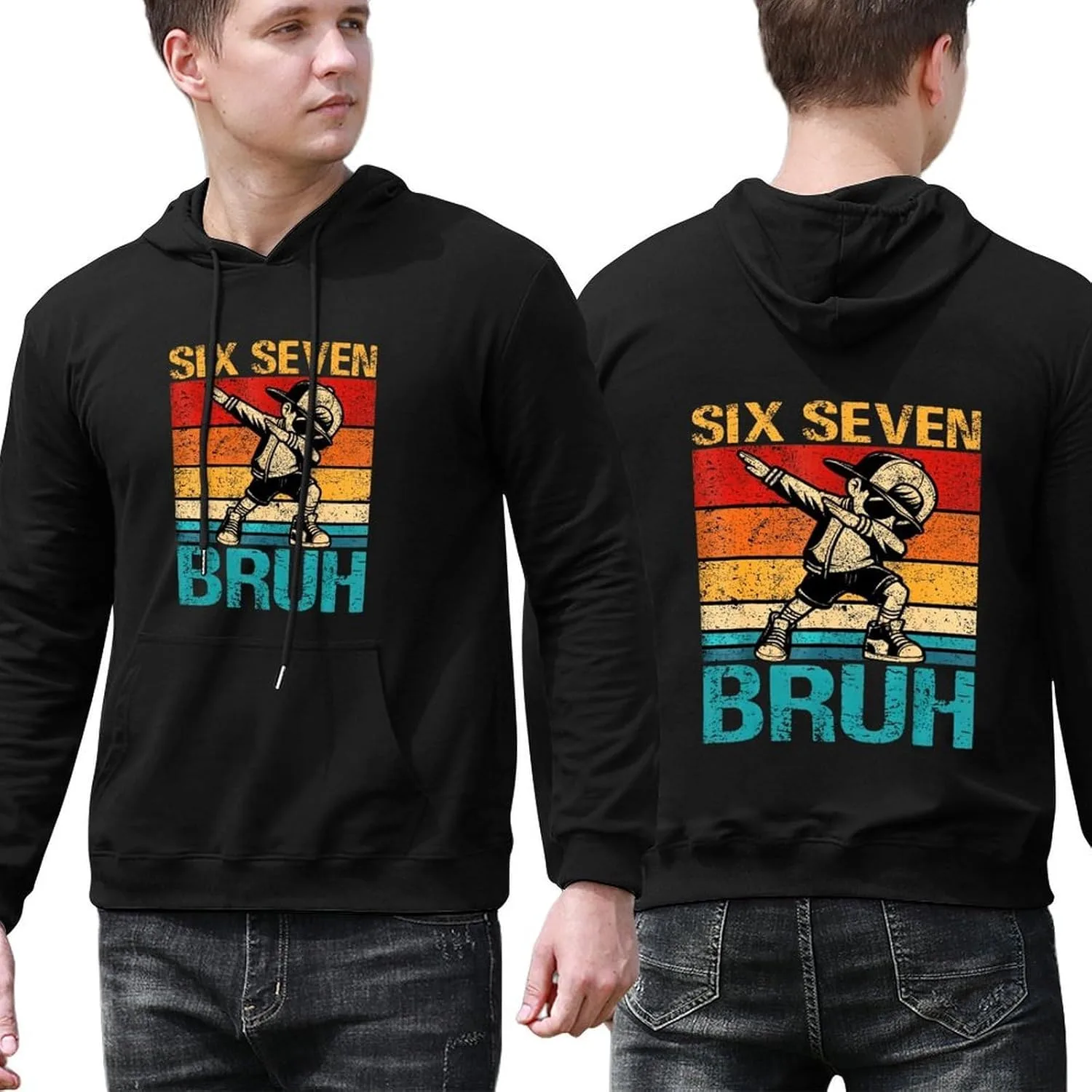 Six Seven Bruh 6 7 Bruh 6 7 Meme худи с карманом — фото 3