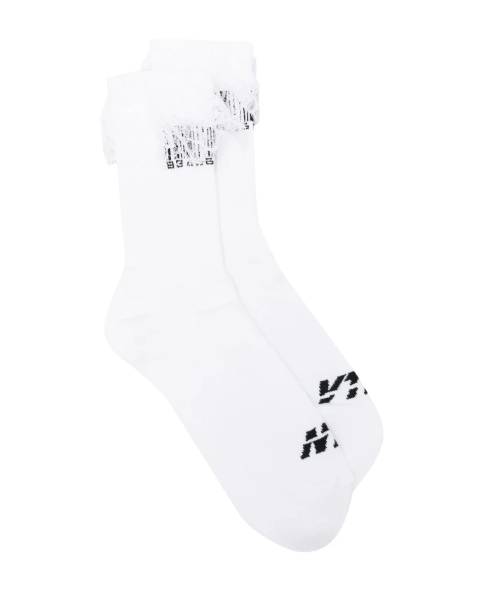 

Белые носки до середины икры с кружевной отделкой Vtmnts, белый