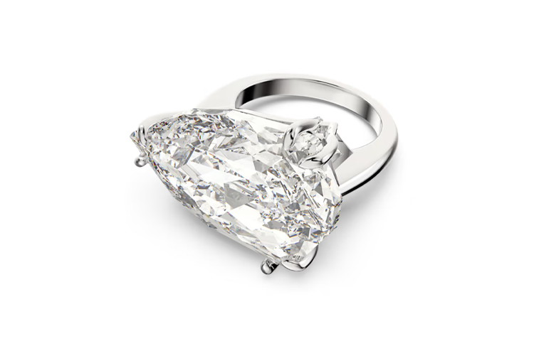 

Swarovski Родированное кольцо с искусственными кристаллами женское белое