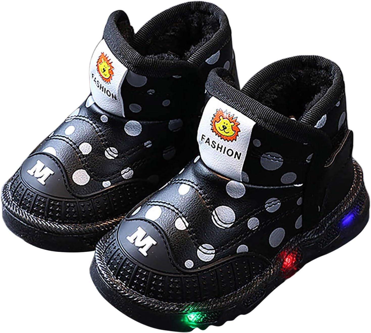 

Зимние сапоги для девочек, утепленные искусственным мехом, снегоступы, ботильоны на молнии, водонепроницаемые, противоскользящие, для походов, размер 2-10 лет Generic, Black