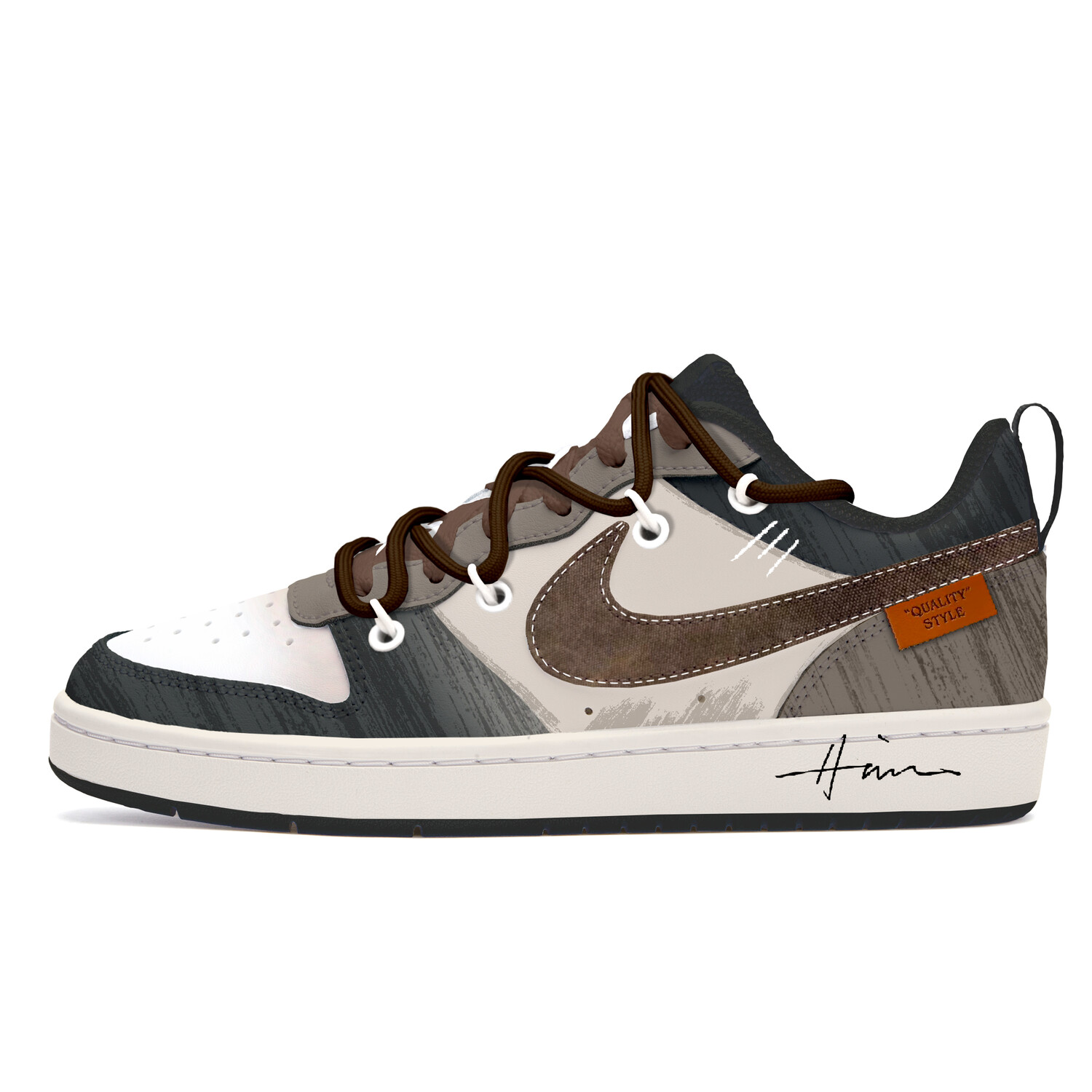 

Кроссовки Nike Court Borough Skateboarding Shoes Women's Low-top Black/Brown, черный/коричневый
