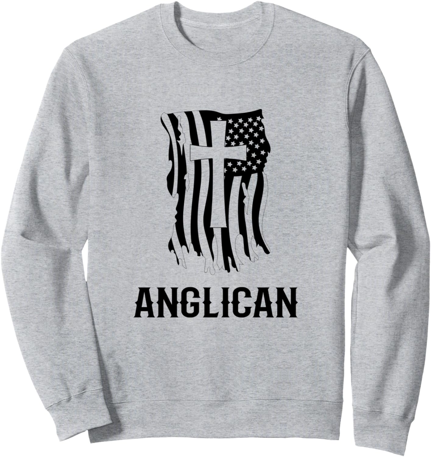 

Футболка с изображением американского флага Англиканской церкви / Англиканской церкви Англии / Англиканского патриотического дизайна, серая Anglicanism Modern Christian Angel / Cross Design