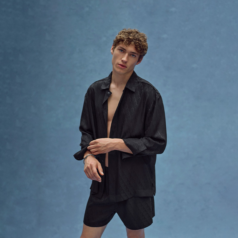 Мужская пижамная блузка Calvin Klein, QKQ-Миндально-коричневый — фото 2