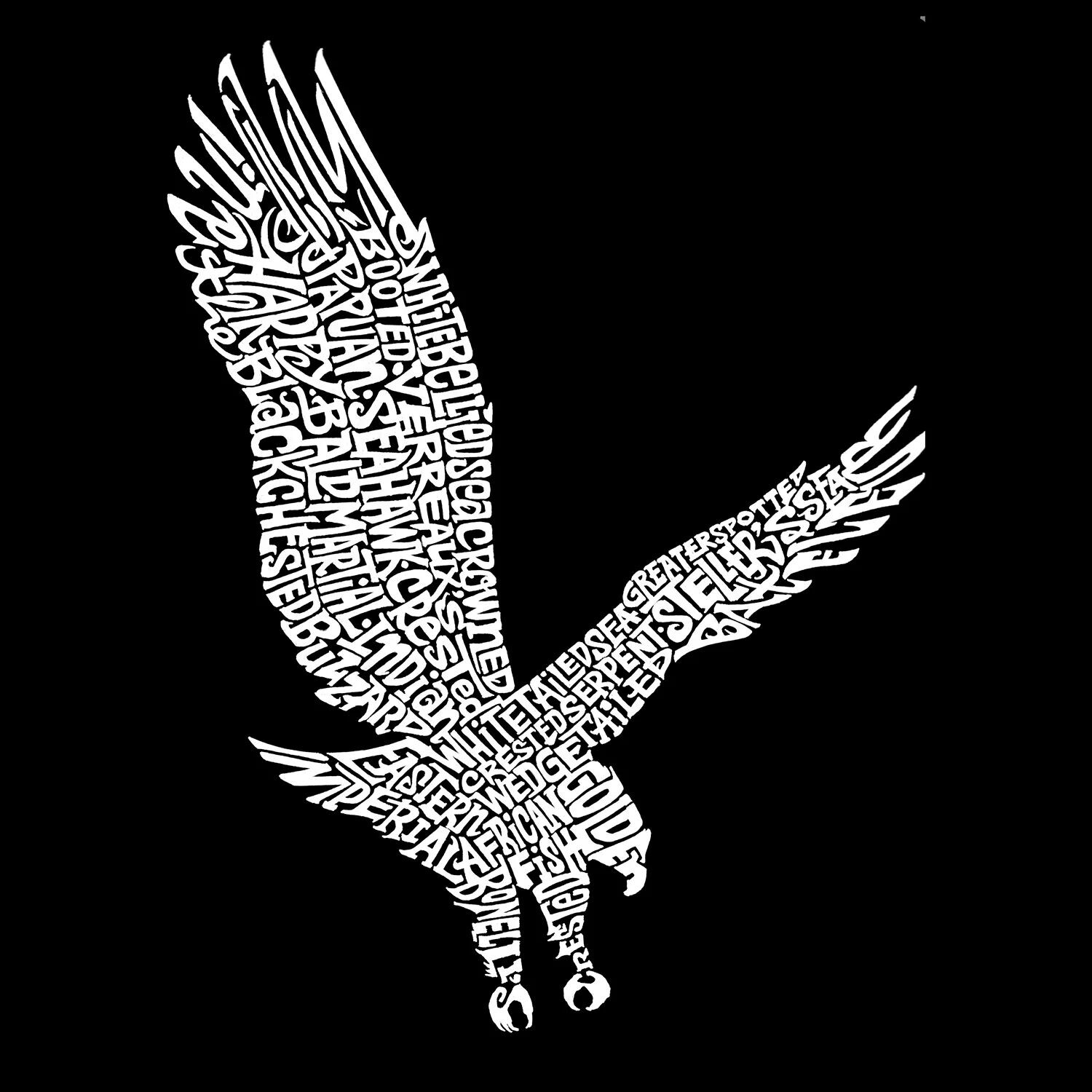 

Eagle — мужская футболка с рисунком Word Art LA Pop Art, серый