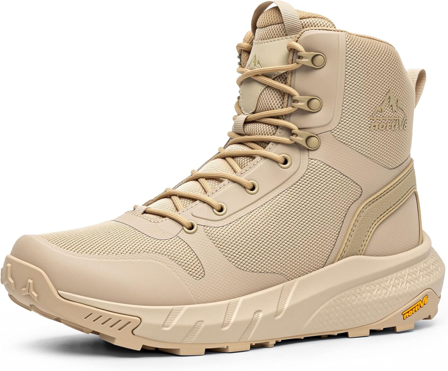 

Мужские военные тактические ботинки NORTIV 8, легкие и удобные ботинки для работы целый день, с боковой молнией, для мотоцикла, боевые, походные ботинки Metrostrike (8-23 см), Sand-oxford