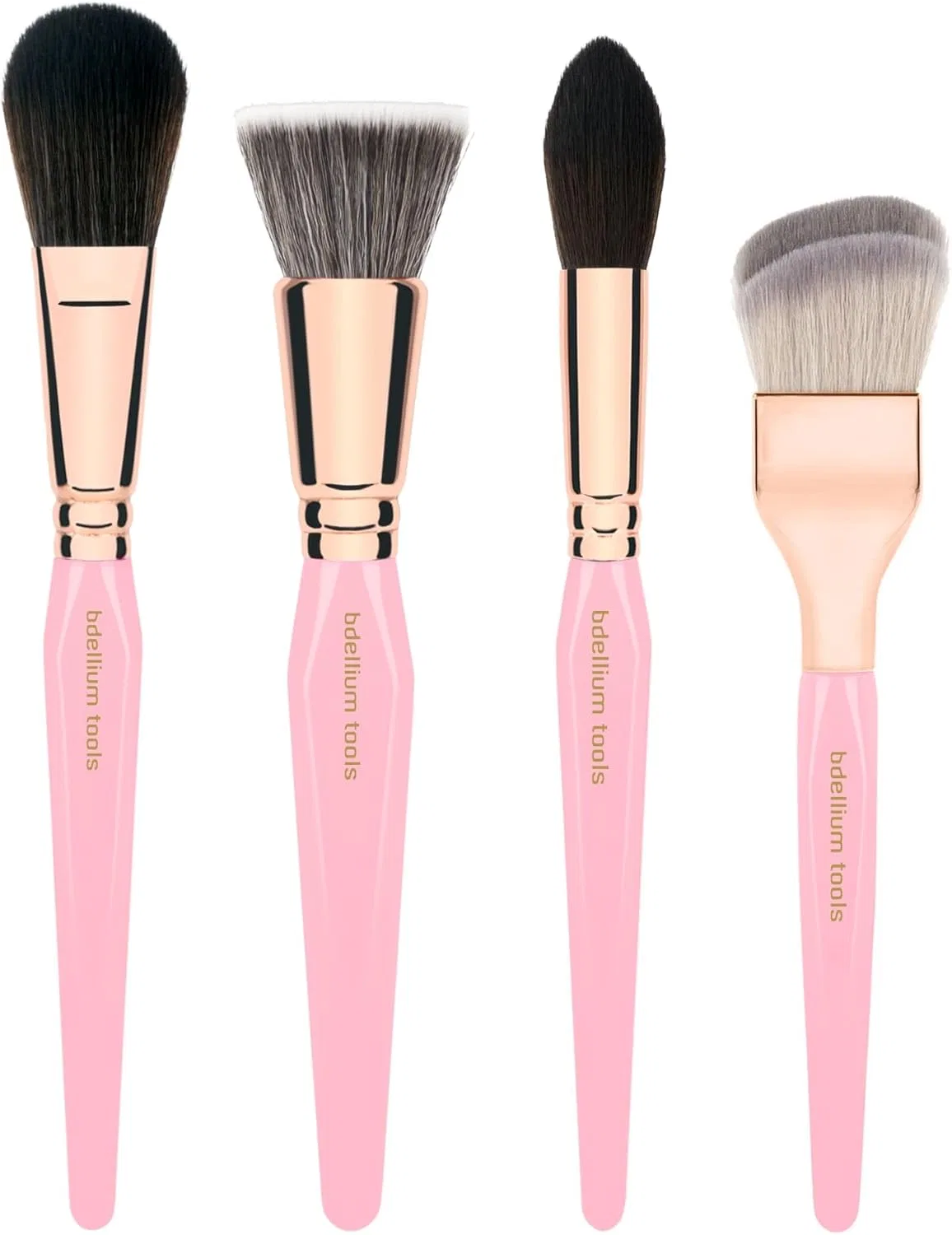 Набор кистей для макияжа Bdellium Tools Pink Golden Triangle, 4 предмета, розовый — фото 2