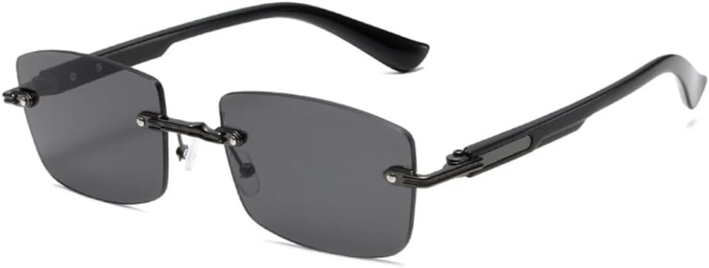 

Популярные солнцезащитные очки для женщин и мужчин в винтажном стиле, без оправы, прозрачные, с градиентом, защита от ультрафиолета UV400, в стиле панк (серый, как у оружия) TVTBBVV, Gun Gray