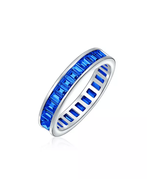 

Кольцо с прямоугольной огранкой "багет" из кубического циркония, покрытое желтым золотом, серебро 925 пробы, наборные кольца, 4 мм Bling Jewelry, blue