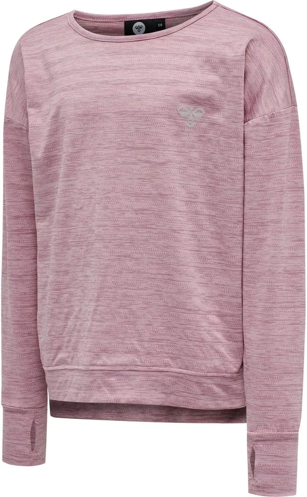 Футболка с длинным рукавом, полосатая, Hummel, розовая
