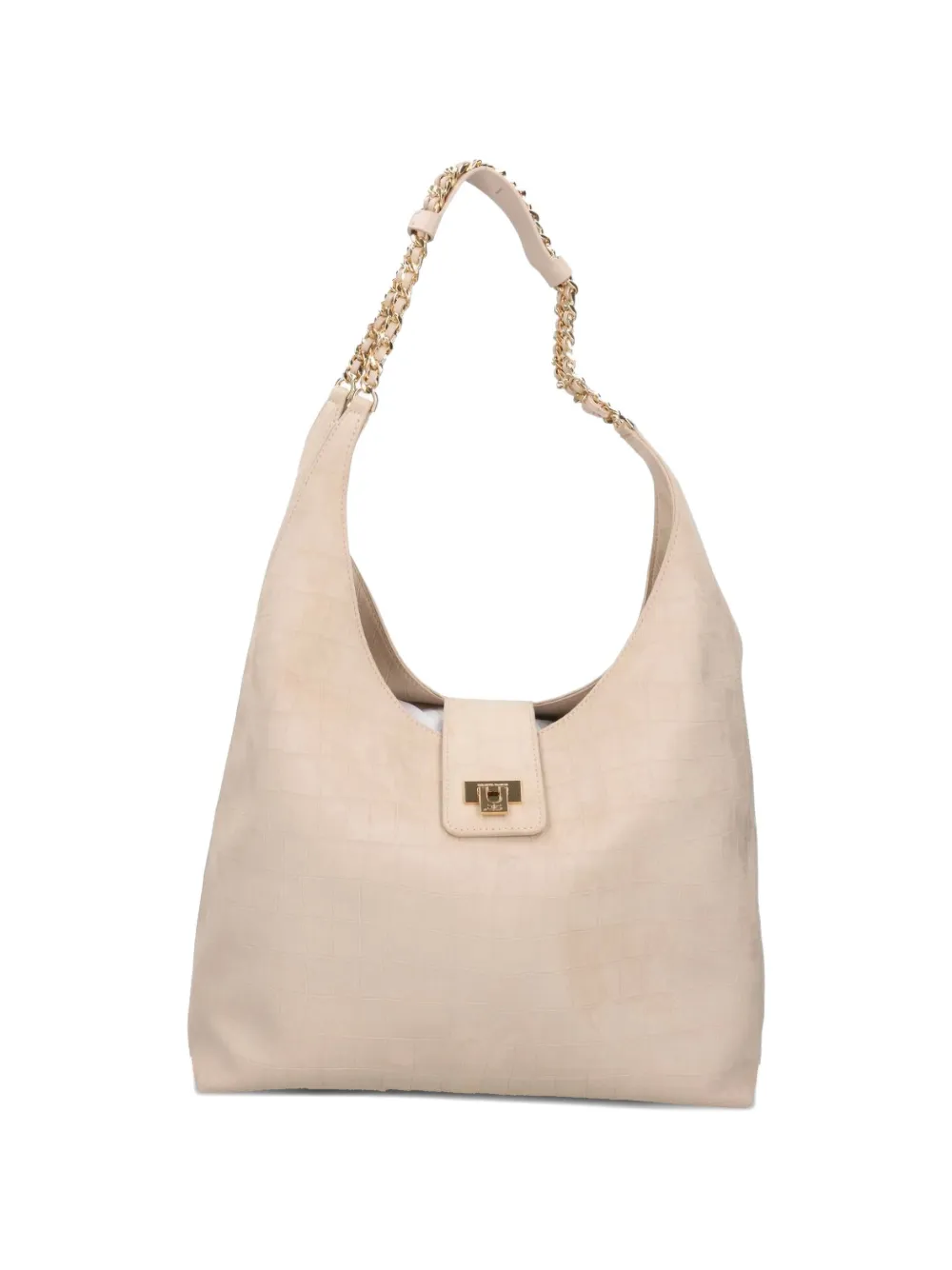 

Сумка-тоут с эффектом крокодиловой кожи Elisabetta Franchi, бежевый