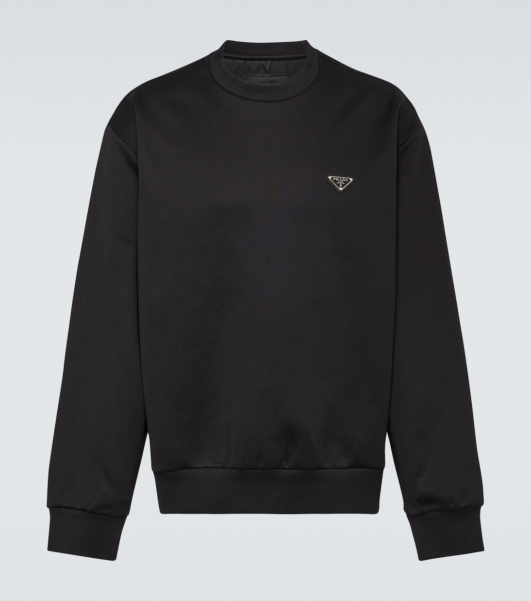 

Логотип свитшота из хлопкового микса Prada, Nero+Nero