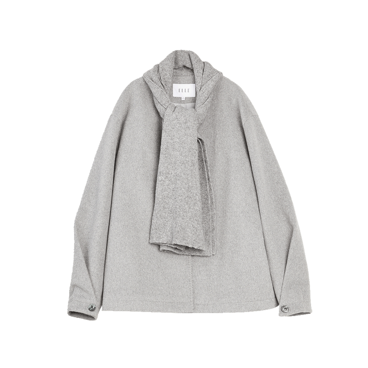 

ELLE Пальто женское Medium Gray с шарф-воротником, умеренно прямое