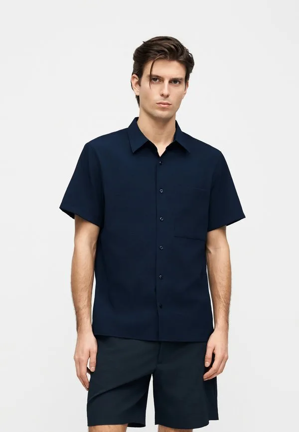 Классическая рубашка из плотной жатой ткани Calvin Klein, Dark Sapphire — фото 3