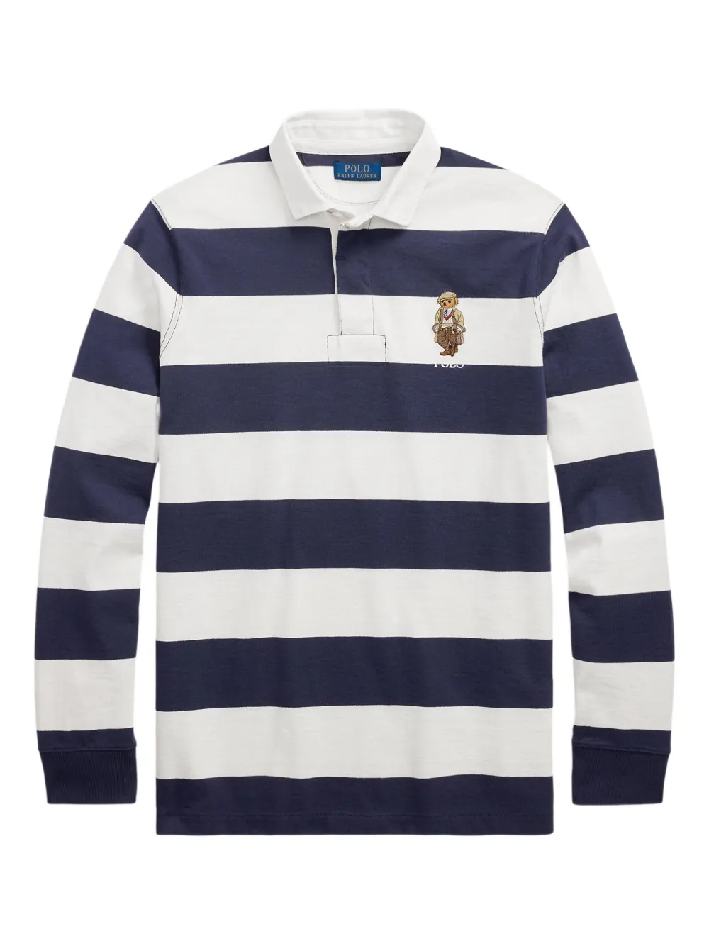 

Полосатая рубашка поло с длинными рукавами POLO RALPH LAUREN, синий