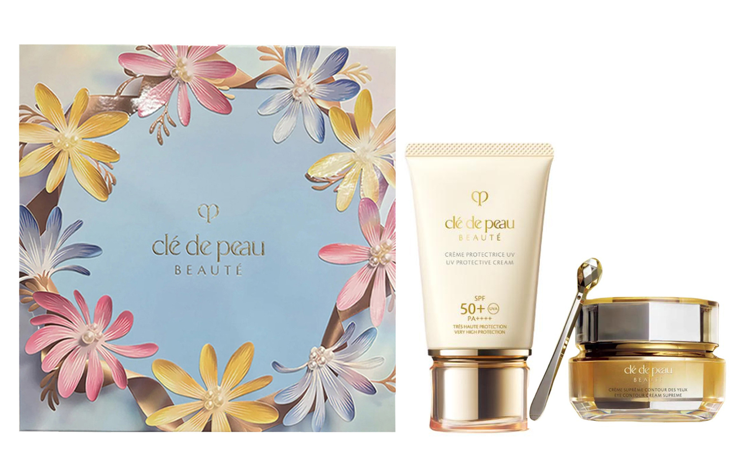 

Средство для защиты кожи вокруг глаз от солнца набор для ухода за кожей восстанавливающее увлажняющее 15мл+50мл Clé De Peau Beauté