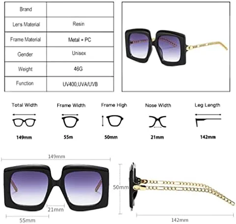 

Солнцезащитные очки в стиле ретро с металлической цепочкой для женщин, очки с градиентным переходом цвета, солнцезащитные очки в полоску для мужчин MTZJH, 1