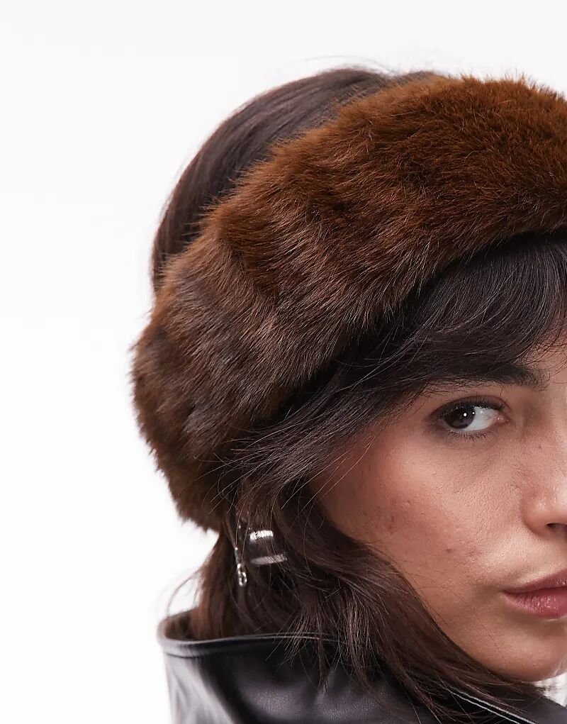 

& Other Stories повязка на голову из мягкого искусственного меха темно-коричневого цвета