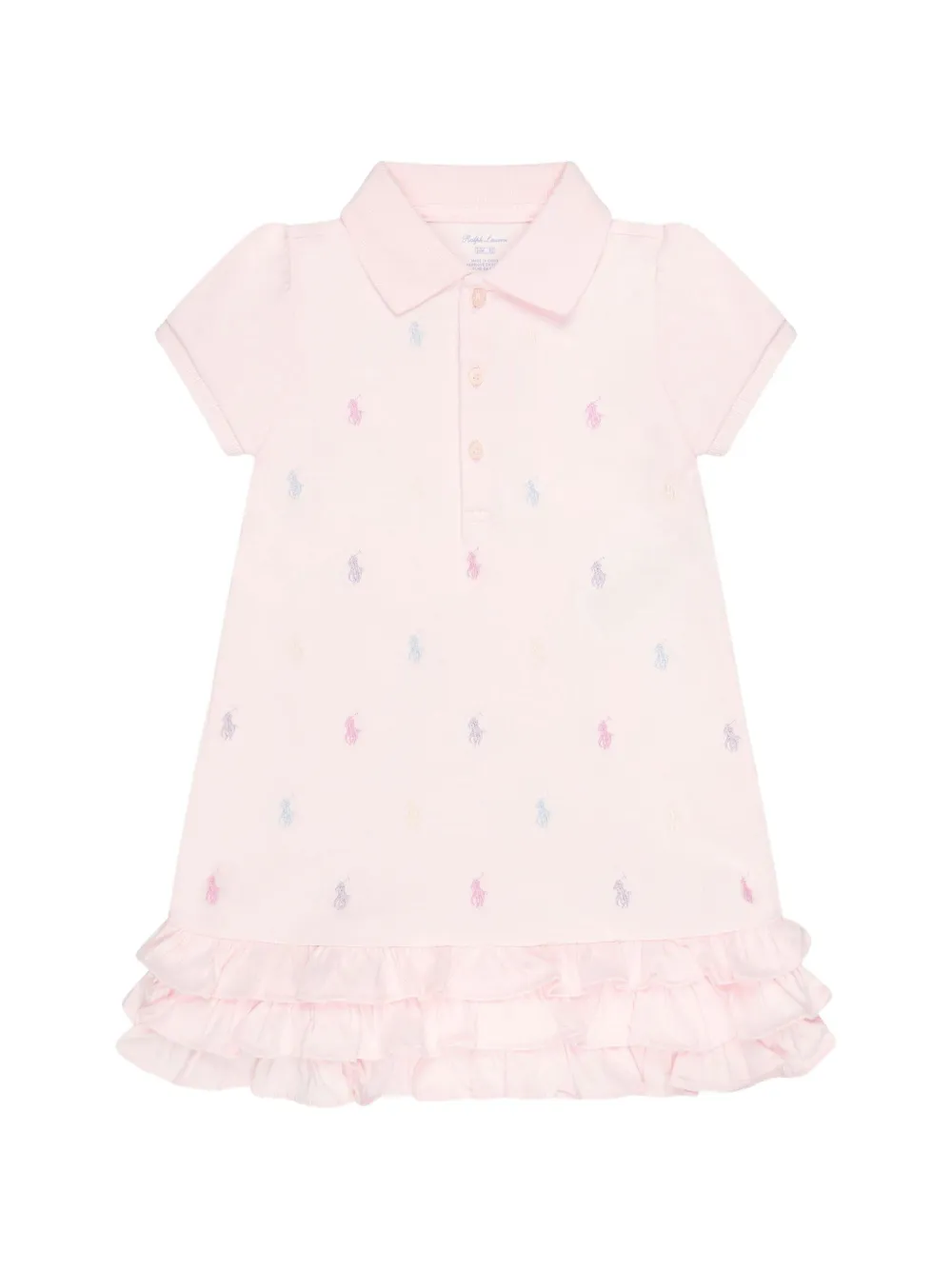 Комплект из Футболка-поло с рюшами и трусиков (набор из двух предметов) Polo Ralph Lauren Kids, розовый — фото 2