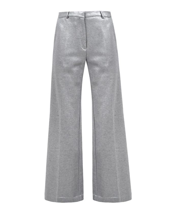 

Широкие брюки из ламинированной хлопчатобумажной ткани. Ottod'Ame, серый