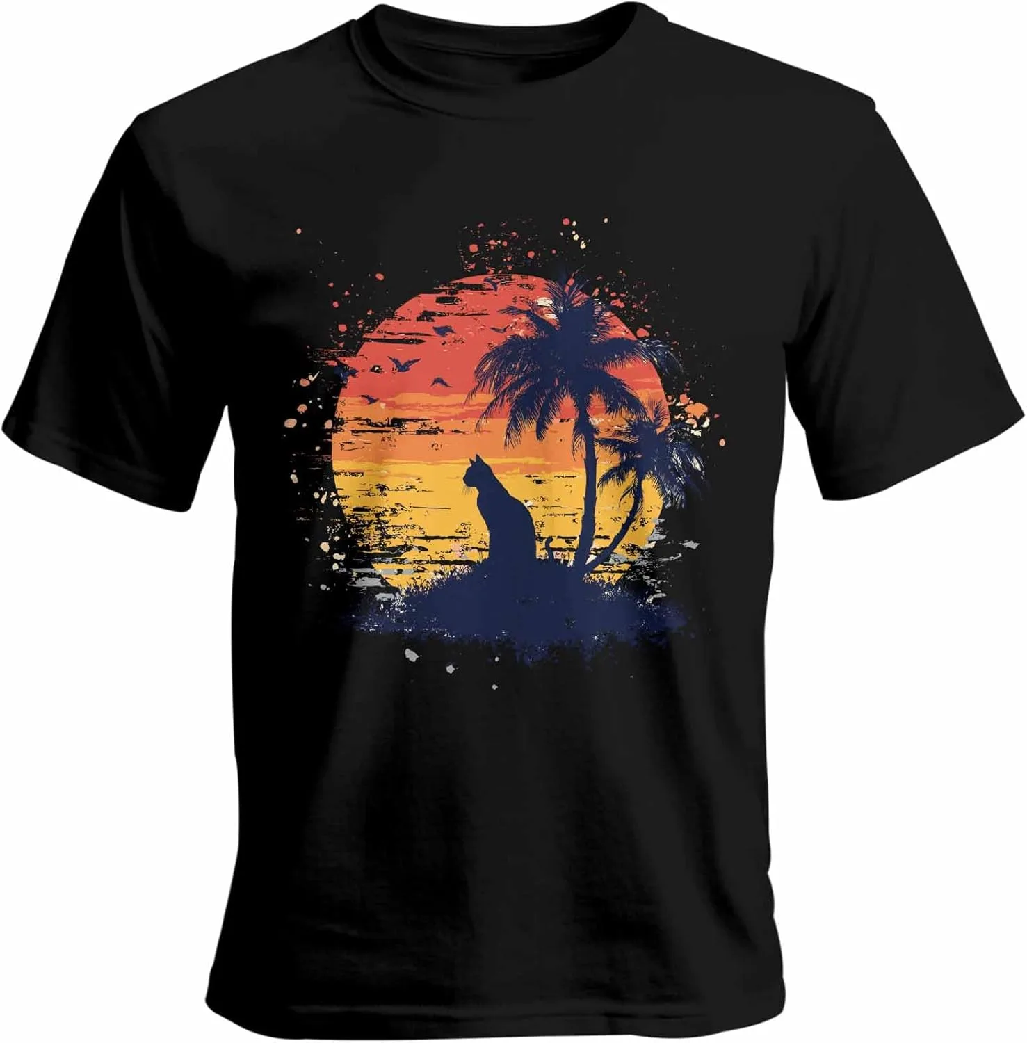 

Футболка мужская, Short Sleeve Crewneck, Cat Coconut Tree Quibro Zynth