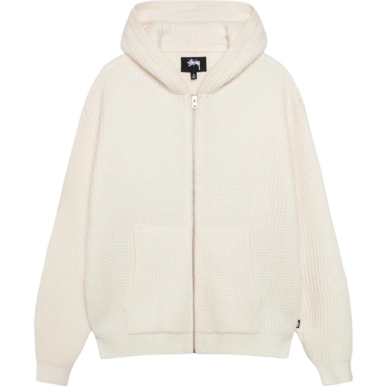 

Толстовка FW25 Waffle Cashmere Zip Hoodie унисекс Stussy, слоновая кость