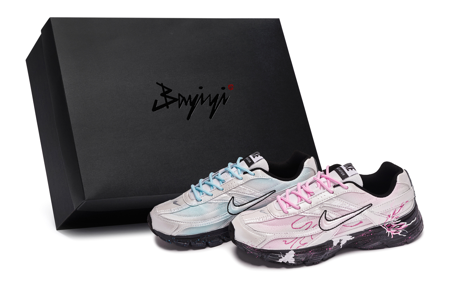 

Nike Инициатор устойчивые к истиранию низкие кроссовки мужские синий розовый серебро