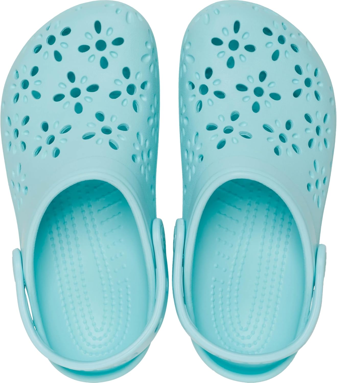 Детские кроксы Crocs с классическим цветочным дизайном, Aquamarine — фото 4