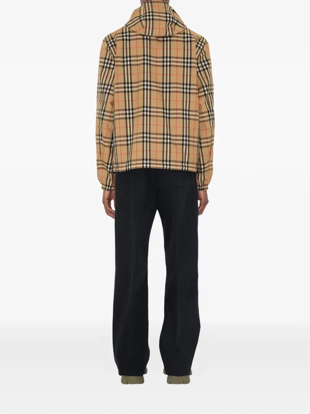 Куртка Burberry двусторонняя с капюшоном, клетчатая, песочно-бежевый — фото 4