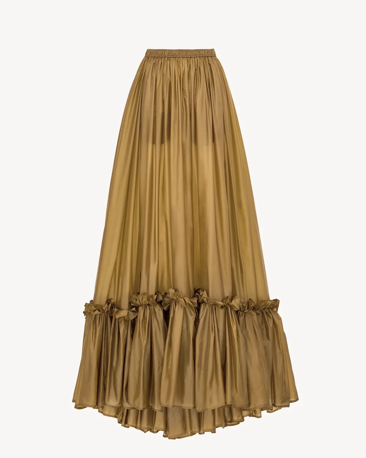 Юбка из нейлона Saint Laurent, коричневый