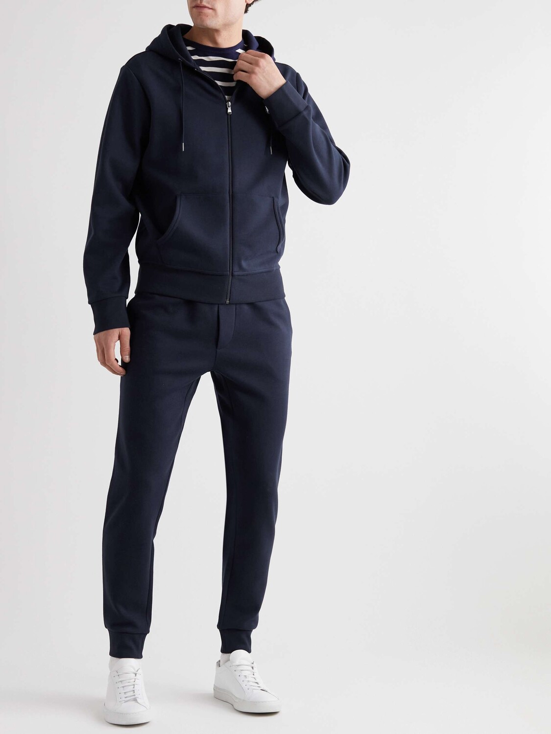 Зауженные спортивные штаны из джерси узкого кроя POLO RALPH LAUREN, нави — фото 2
