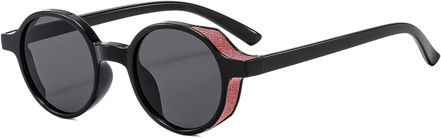 

Популярные мужские круглые солнцезащитные очки для женщин в винтажном стиле, желейного цвета, модные пляжные очки с защитой от УФ-излучения UV400 TVTBBVV, Black-black.