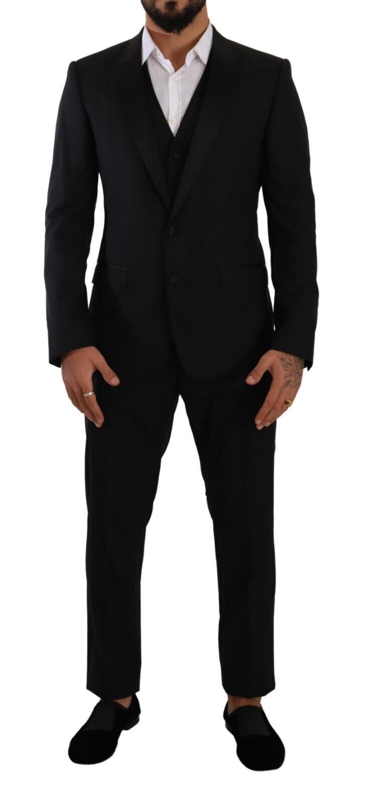 

Элегантный черный костюм-тройка Martini Fit Dolce & Gabbana
