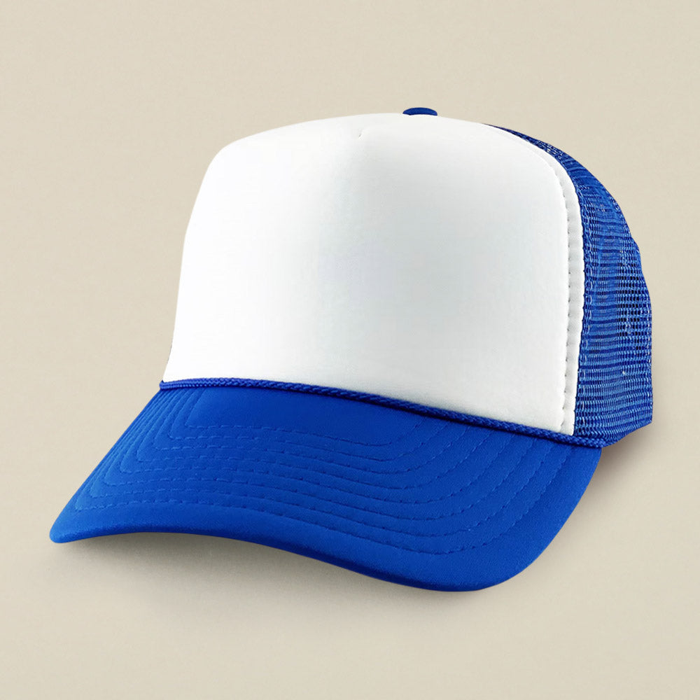 

Однотонная двухцветная кепка-тракер с сетчатой ​​задней частью FASHNZFAB, royal blue, white