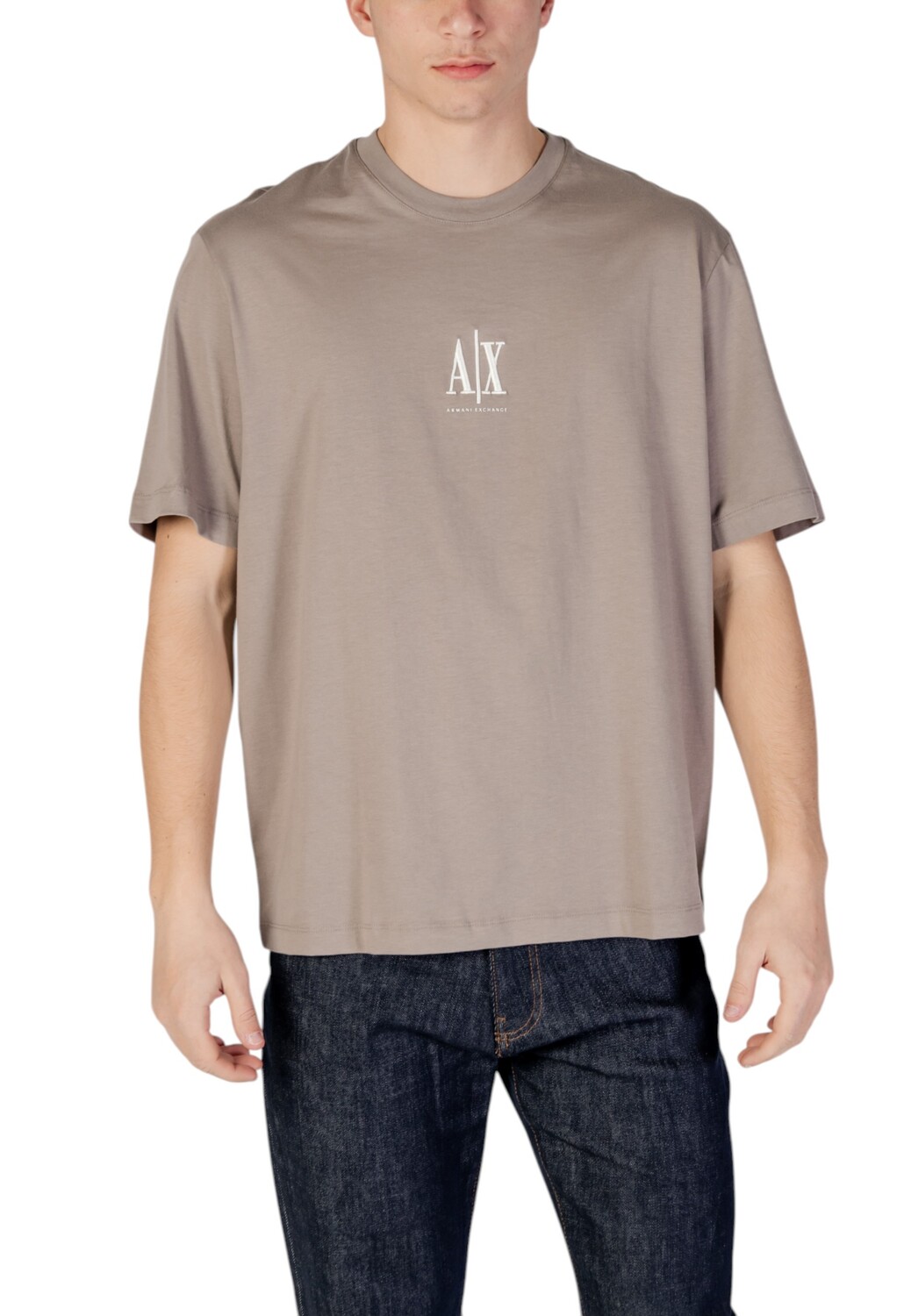 

Футболка мужская Armani Exchange с логотипом бренда, коричневый