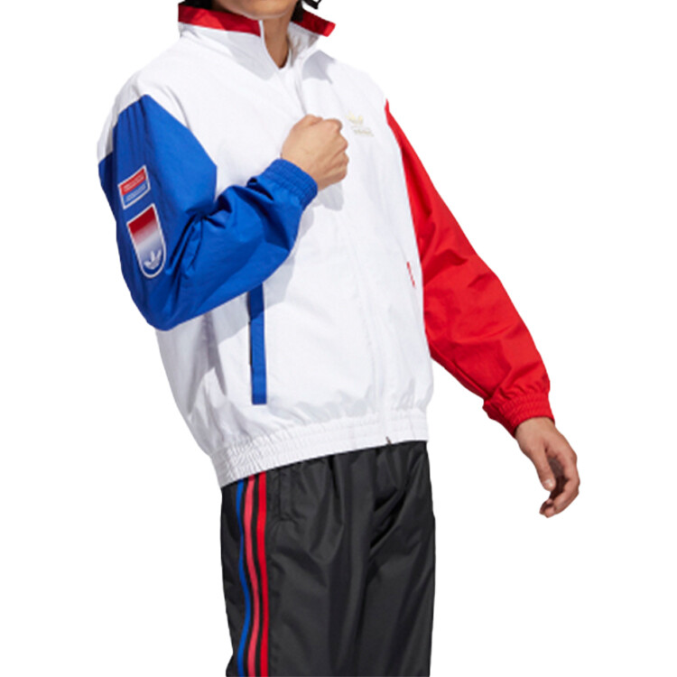 Куртка мужская красная/синяя/белая Adidas Originals, красный/синий/белый — фото 4