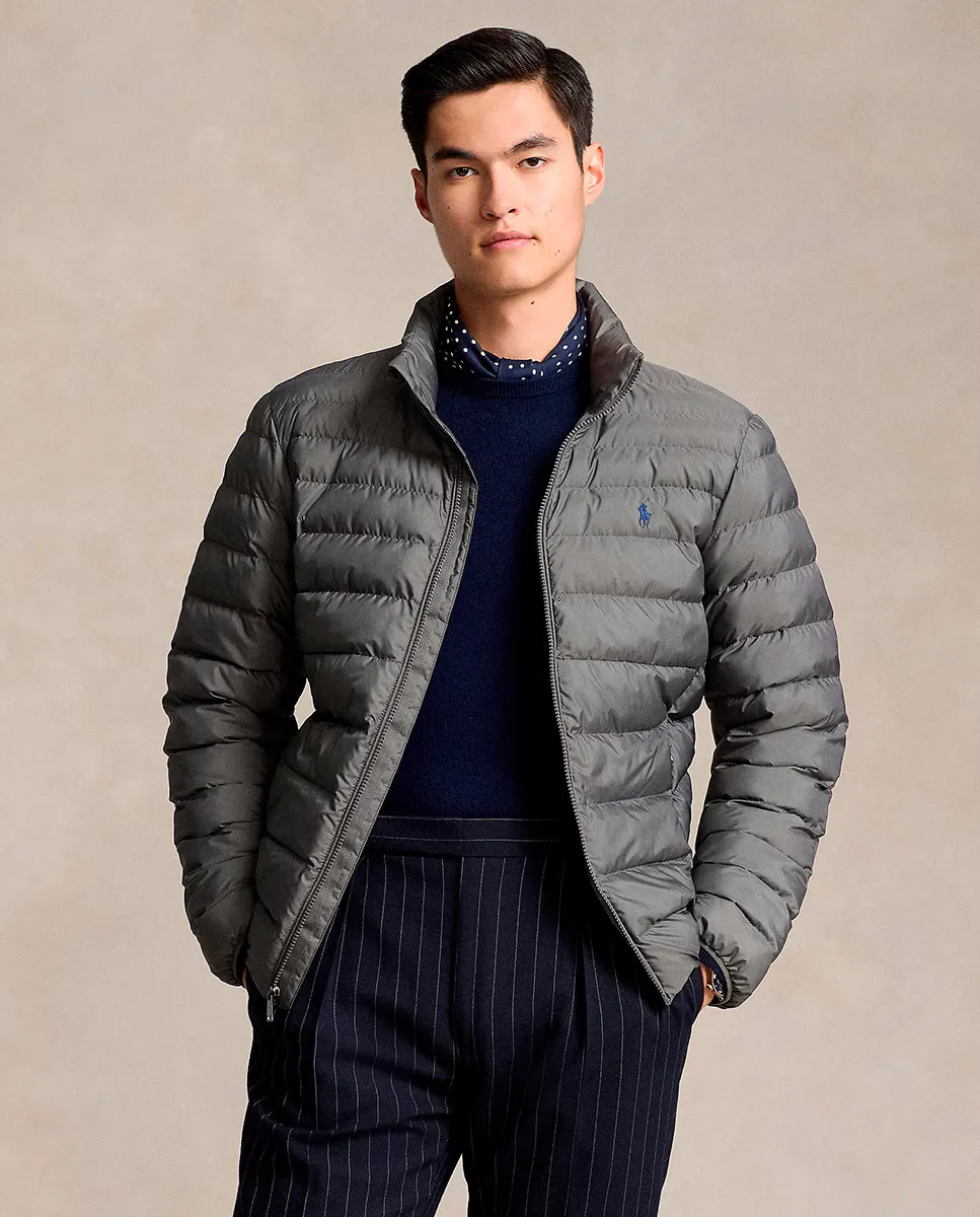 

Мужской пуховик с высоким воротником Polo Ralph Lauren, цвет Gris Metalizado