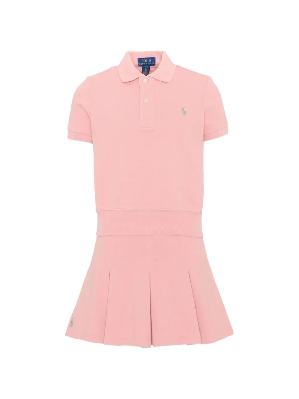 Платье из плиссированного пике Polo Ralph Lauren Kids, розовый