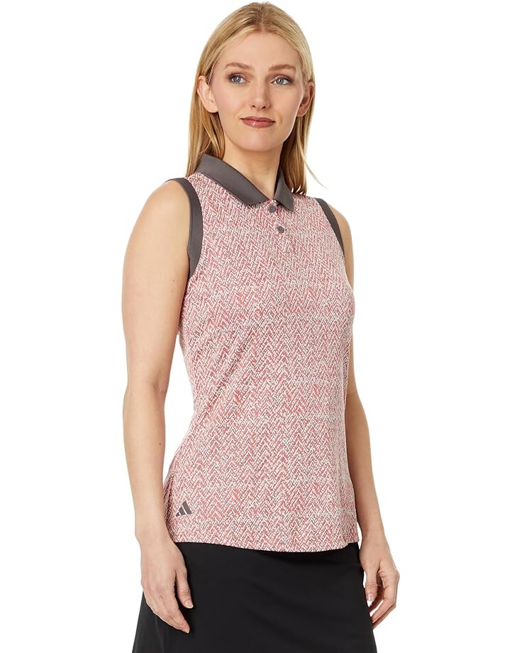 

Поло adidas Ultimate365 Jacquard Sleeveless Polo, угольный