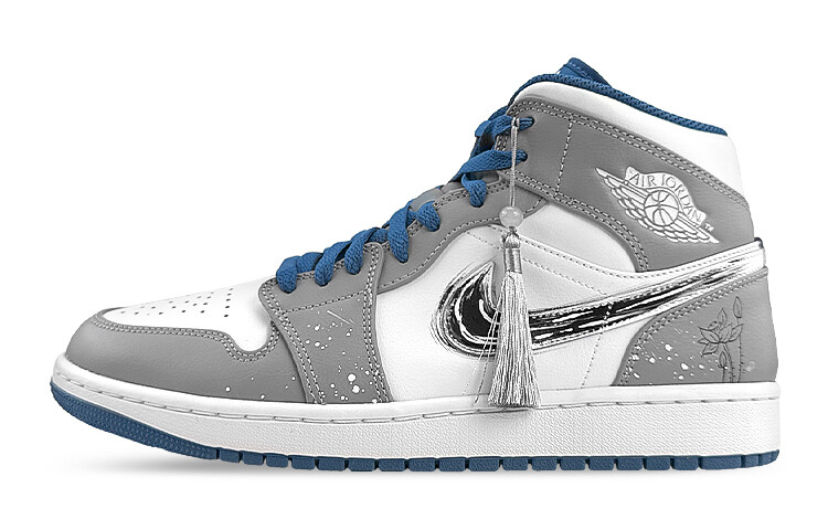 

Кроссовки Air JORDAN 1 Vintage Basketball Shoes Men Mid-Top Gray Black, Черный, Кроссовки Air JORDAN 1 Vintage Basketball Shoes Men Mid-Top Gray Black