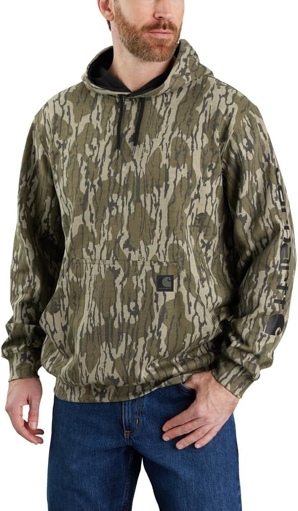 

Carhartt мужская толстовка 105484 Loose Fit Midweight Camo Graphic, Mossy Oak Bottomland Camo